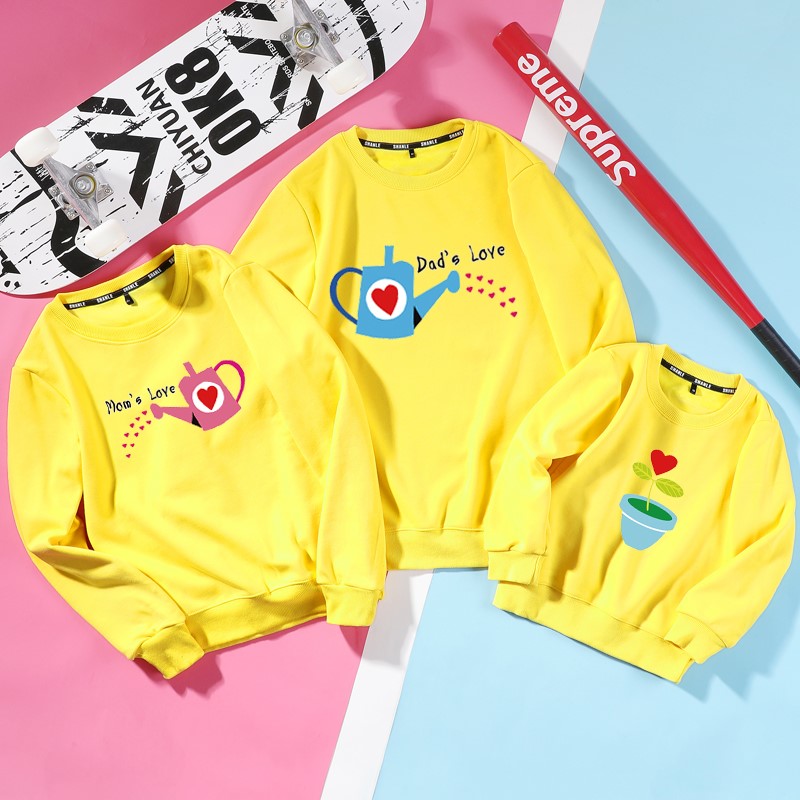 áo hoodie gia đình cao cấp mùa đông màu vàng