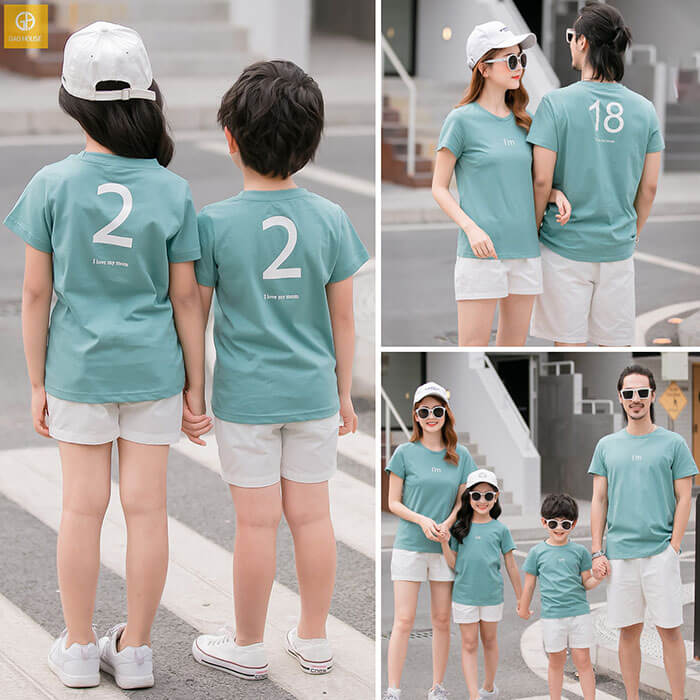 2_áo gia đình mùa hè màu xanh ve AGD0021