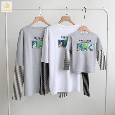 áo gia đình 3 người phối kẻ ngang