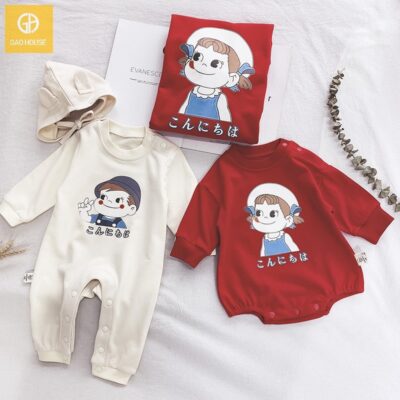 Áo gia đình mùa đông in hình cô gái dễ thương màu đỏ cho bé
