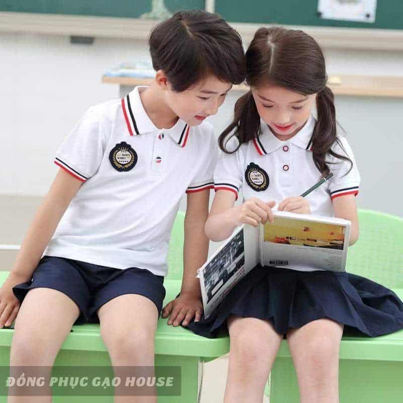 Áo đồng phục mầm non màu trắng
