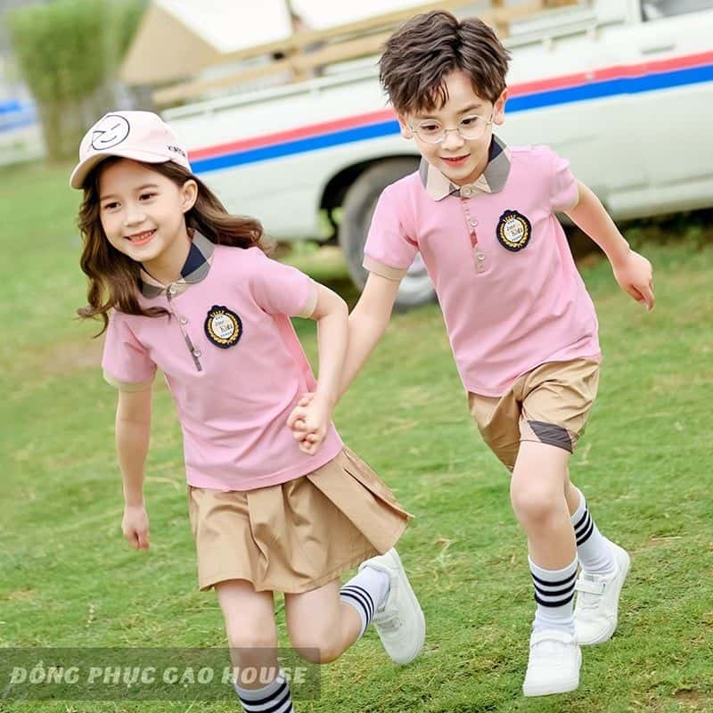 Đồng phục mầm non màu hồng