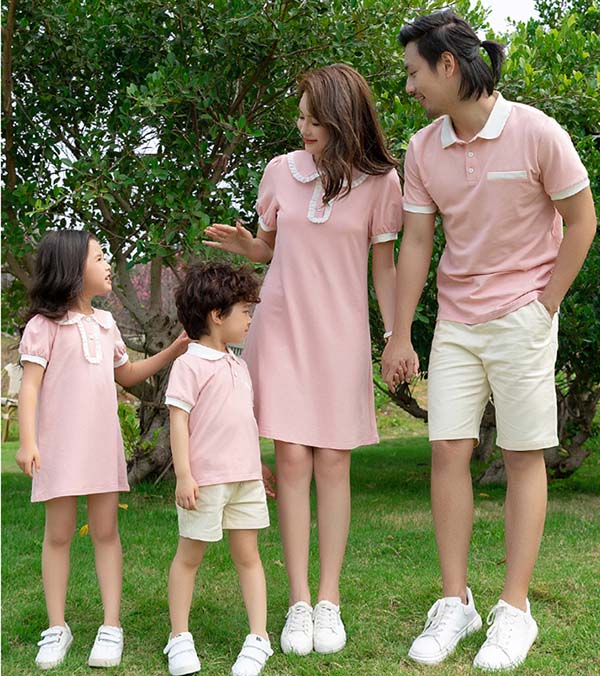 Áo váy đồng phục cao cấp cho gia đình nhiều thành viên