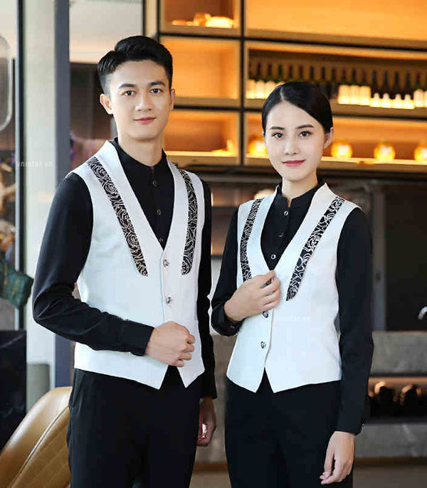 Áo gile đồng phục cho nhà hàng khách sạn