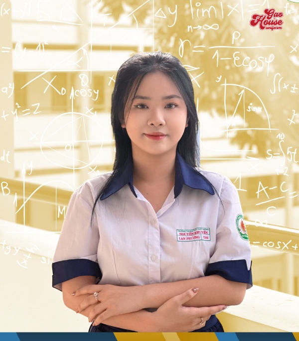 áo đồng phục sơ mi nữ trường nguyễn khuyến
